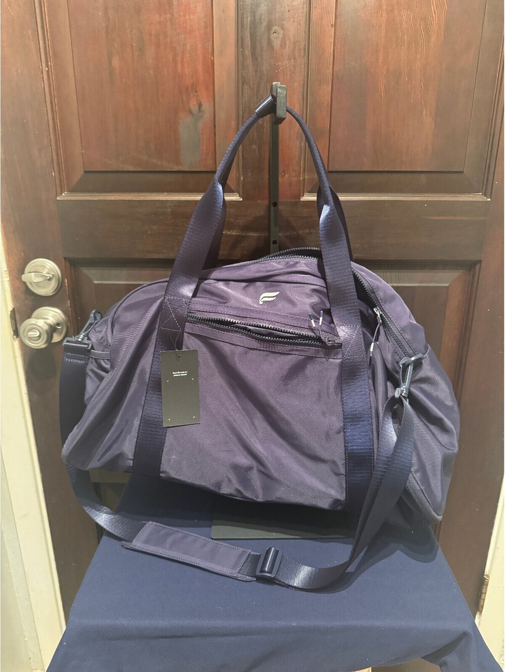 Fabletics Navy Blue Duffel Bag with Adjustable Strap